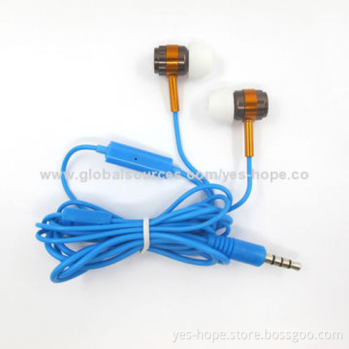 Fashionable Metal Earphones with Bass Sound, OEM Services Available